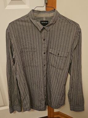 Calvin Klein Jeans Black and White Check Button-Down Shirt